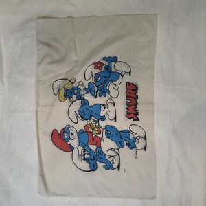 COPY - Vintage Peyo Smurfs papa smurf smurfette standard pillow case